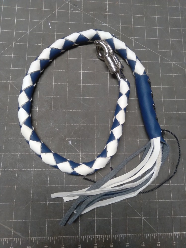 Special request whip getback motorcycle  Blue and white whip