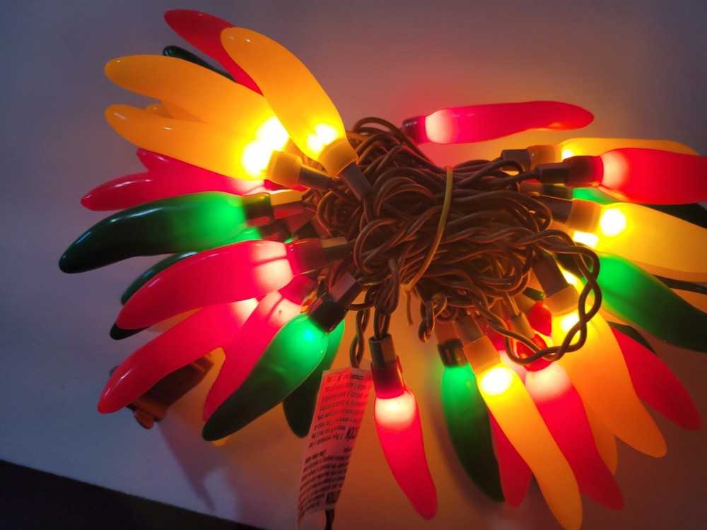 Multi-colored Chili Pepper String Lights 50 Count Set Of 2 Boxes
