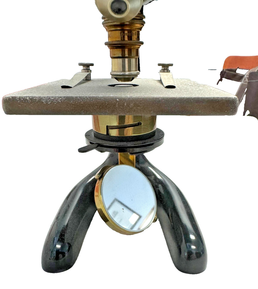 Antique Brass and Enamel Microscope