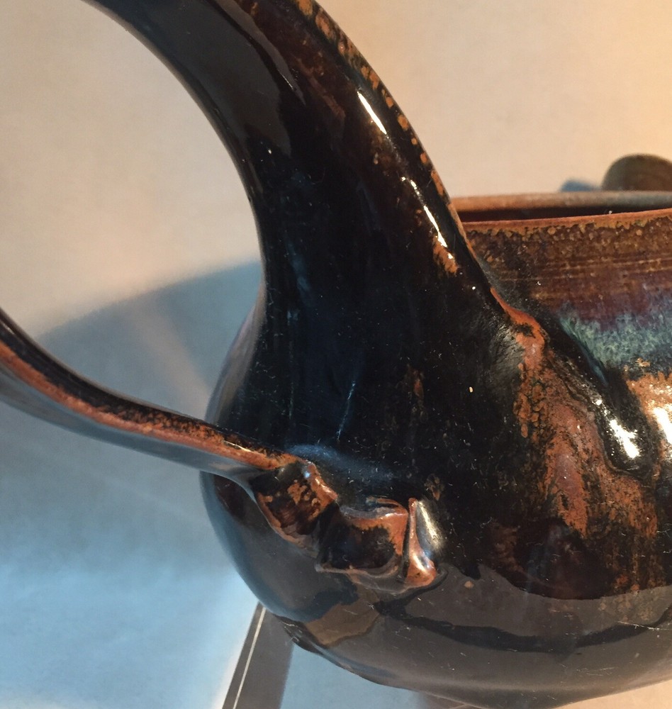 Vintage Art Studio Pottery Stoneware Teapot 8”