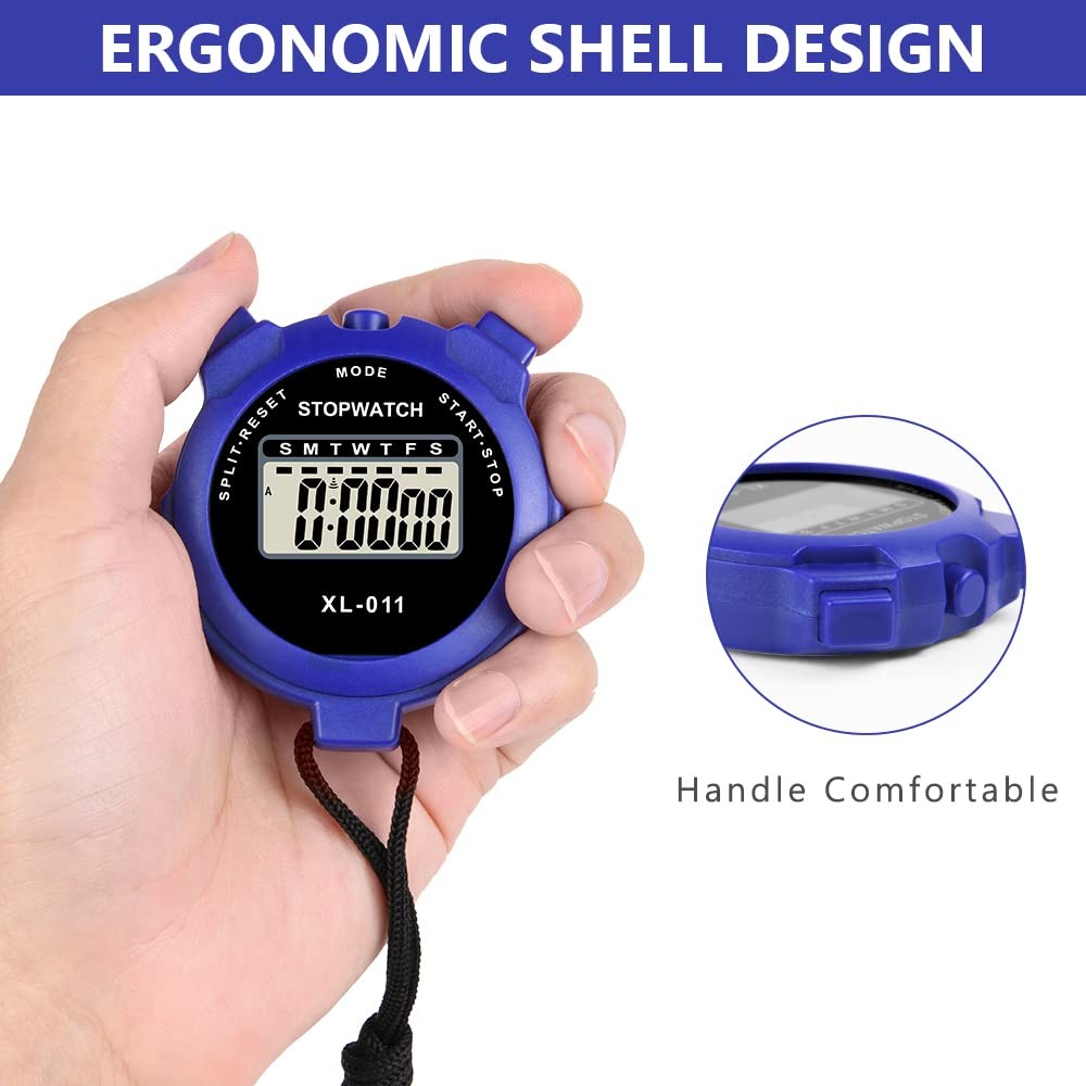 Vicloon Digital Timer, Simple Sport Timer with Large Display, Single Lap Blue