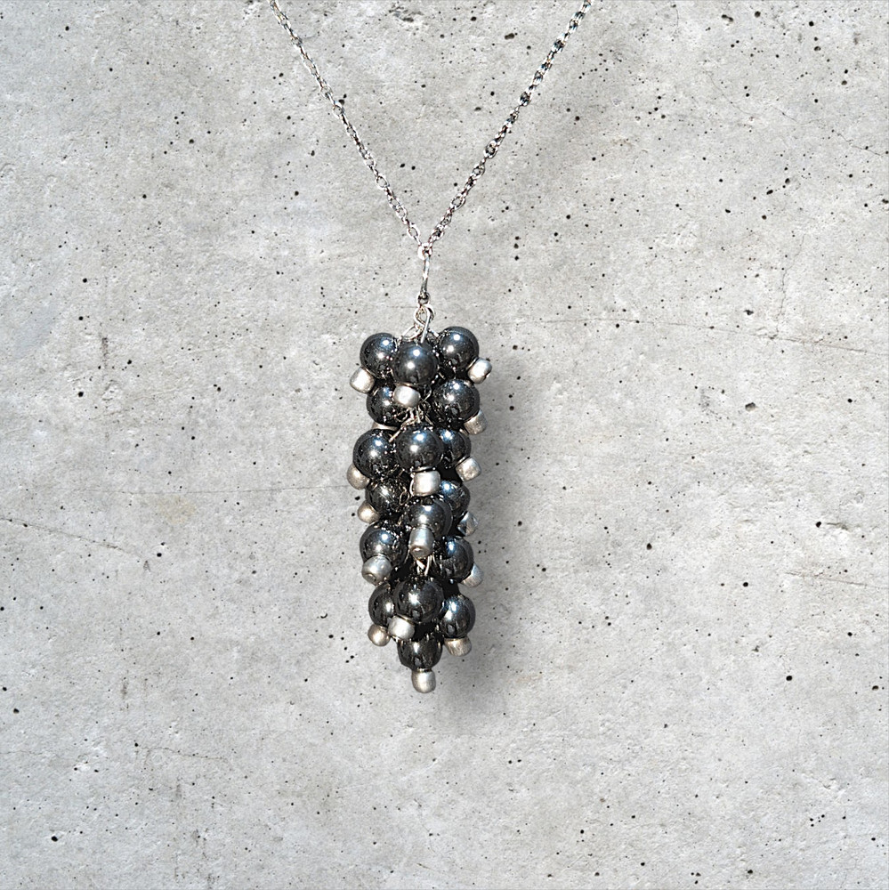 Obsidian Black Grape Vine Necklace