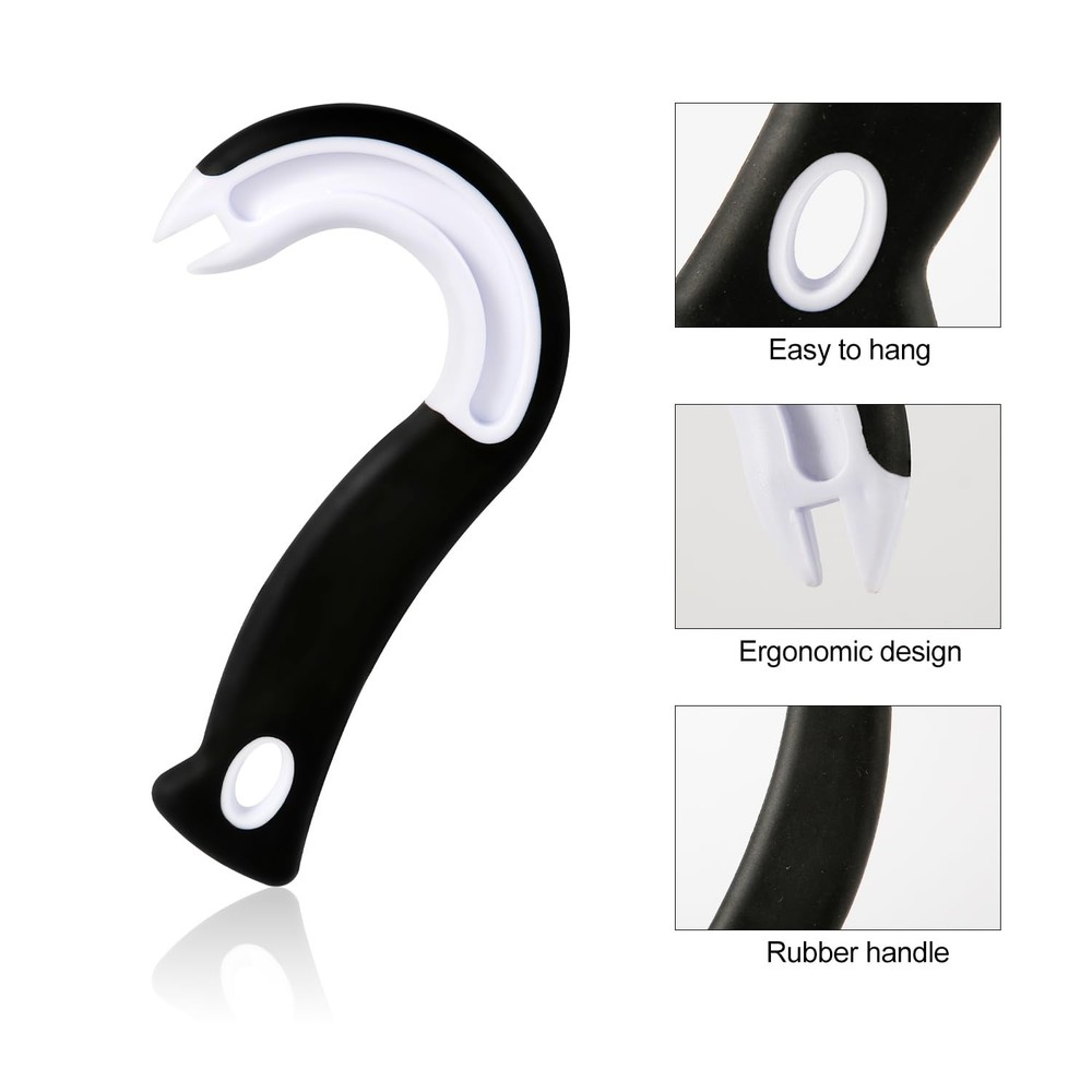 2pcs Easy Open Ring Pull Can Opener, Hook Opener for Pop S, white, black