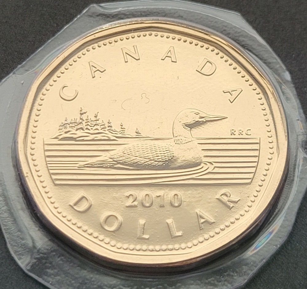***  CANADA   LOONIE  2010  LOGO  ***  SEALED  FROM  MINT  SET  ***
