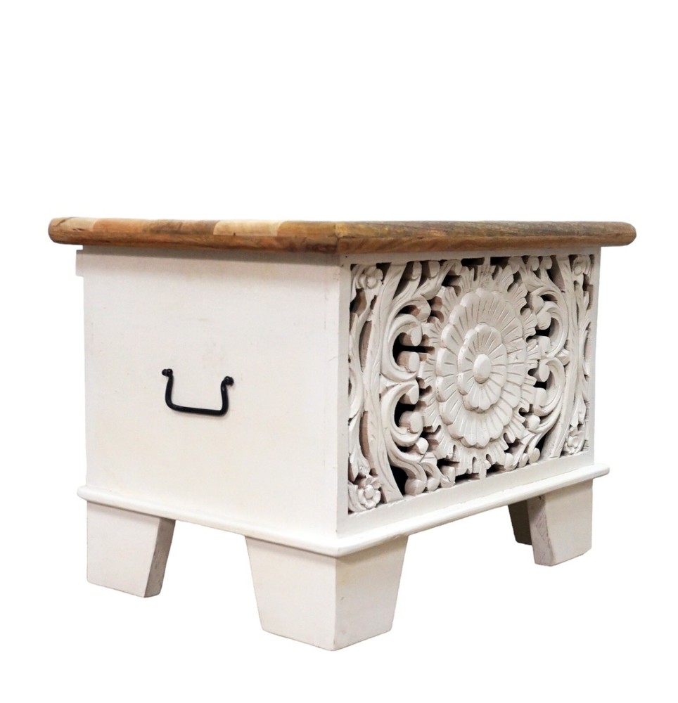 Hand-crafted Solid Wood Small Storage Trunk/Nightstand/Accent Table