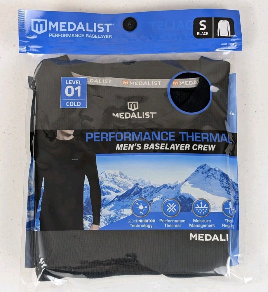 Medalist Performance Thermal Base Layer Crew Long Sleeve Men's Small Level 1
