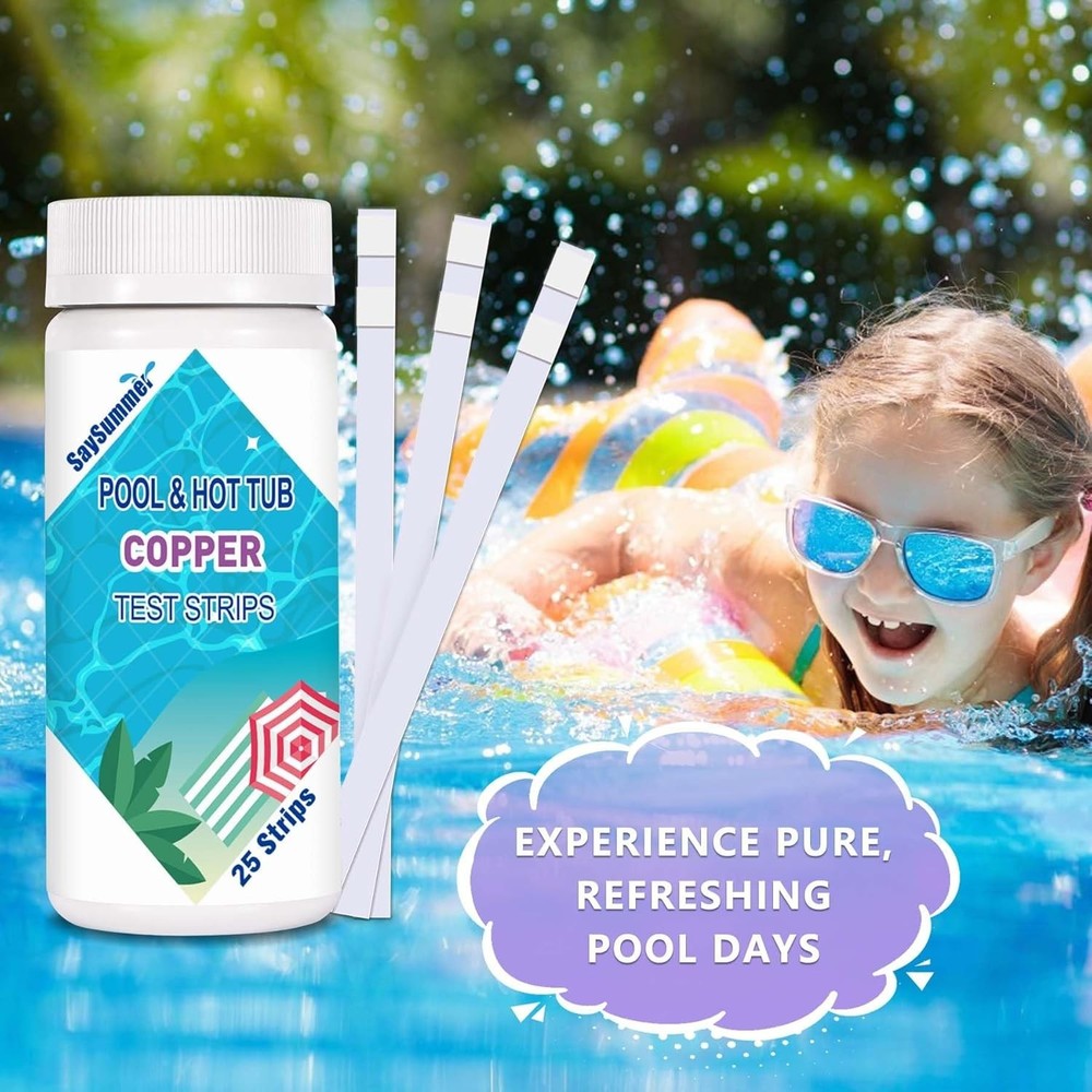 Pool Copper Strips 25 Count Pool Water Testing Kit 0-2 ppm