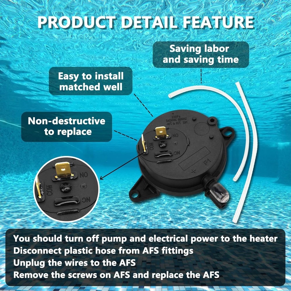 Pool Heater Air Flow Pressure Switch Replacement