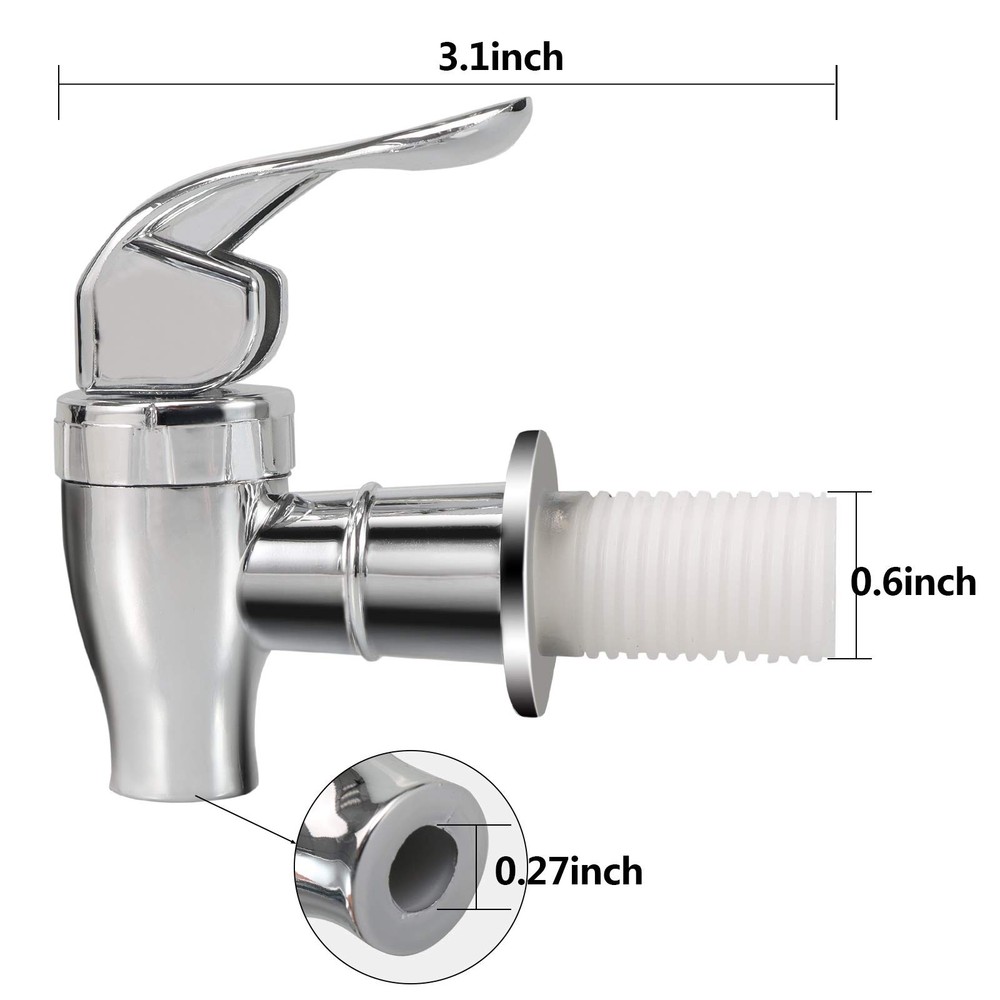 Silver Beverage Dispenser Replacement Spigot, Push Style Spigot for Beverage ...