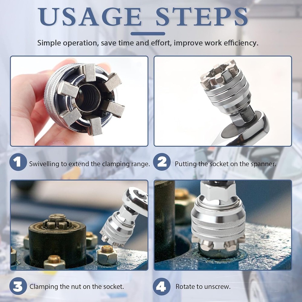 Wrench Torque Ratchet Adapter Universal Sleeve Adjustable Head Spanner Socket