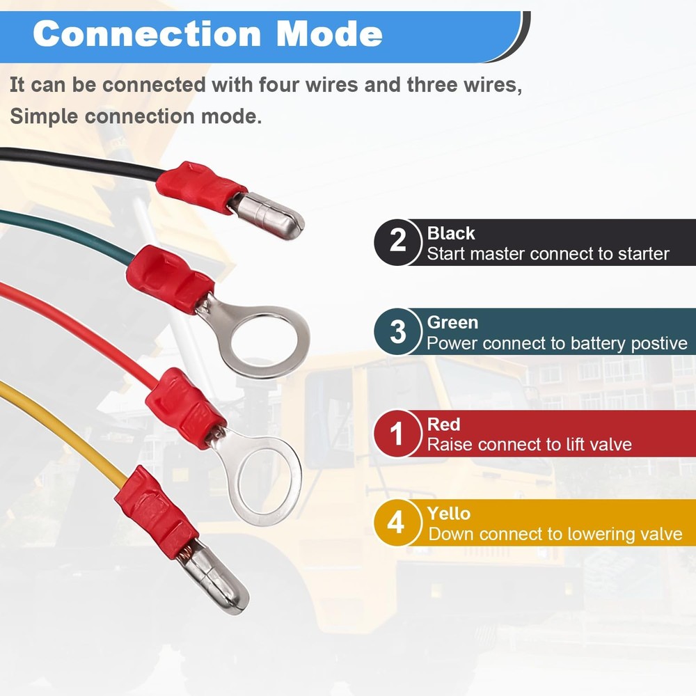 4 Wire Dump Trailer Remote Control Switch 12V DC Up Down Switch for Double Ac...