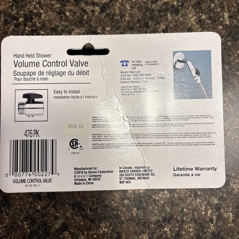 Alson’s 476 PK Volume Control - Chrome