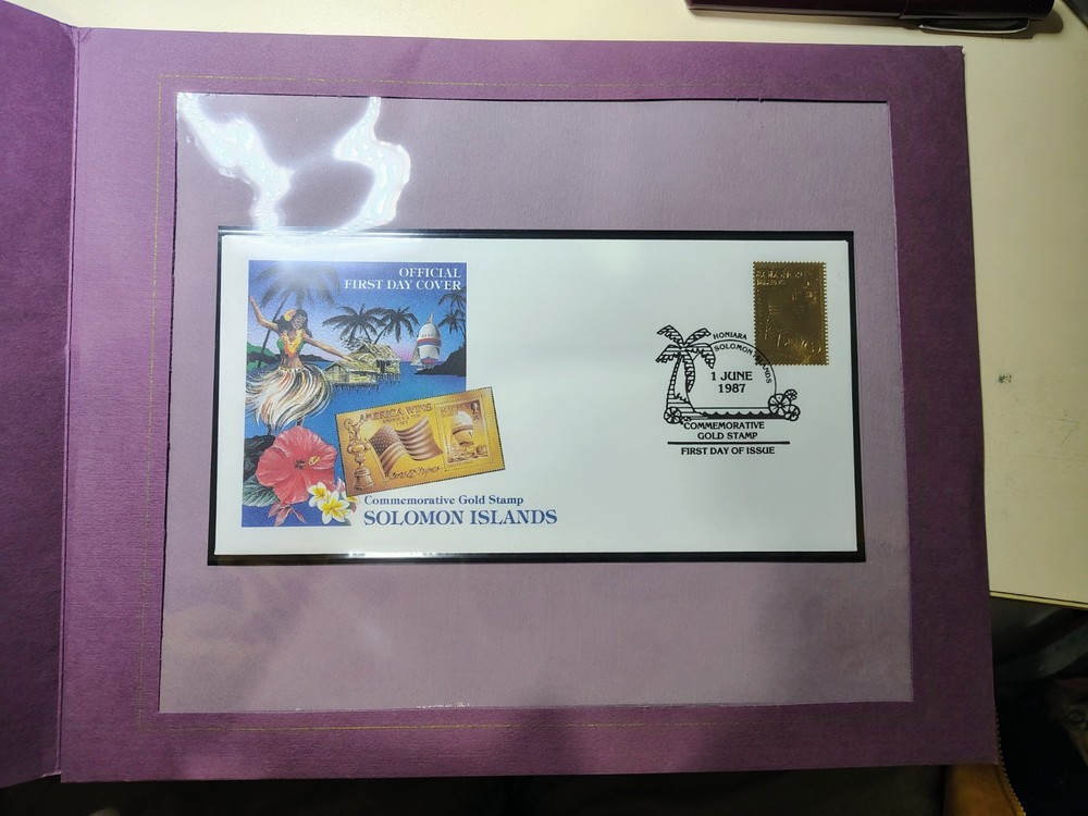 Solomon Islands Commemorative Gold Stamp envelope