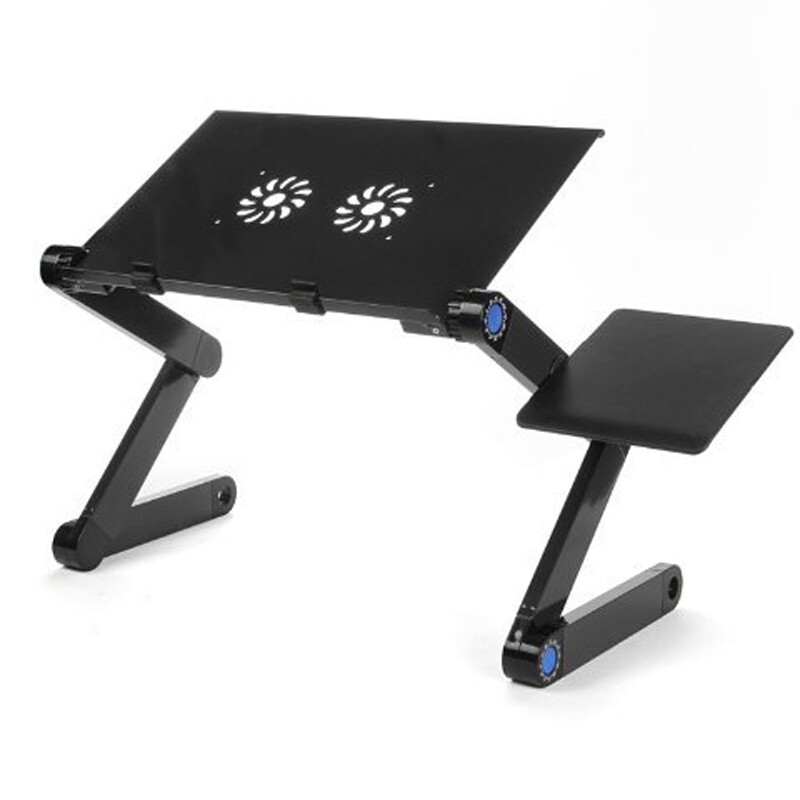 Adjustable Laptop Table Stand Lazy Foldable Computer Desk with Cooling Fan