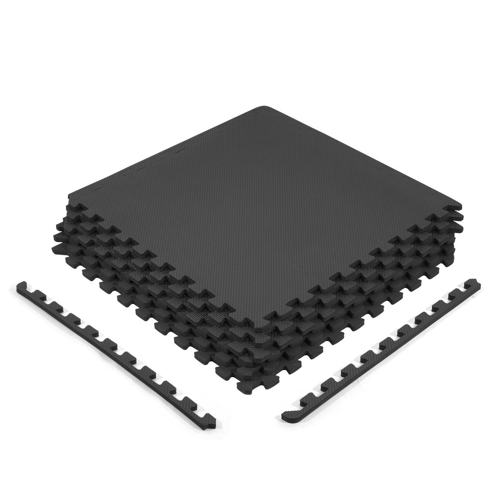 Black – 1/2" – 6 Pack EVA Foam Interlocking Floor Tiles