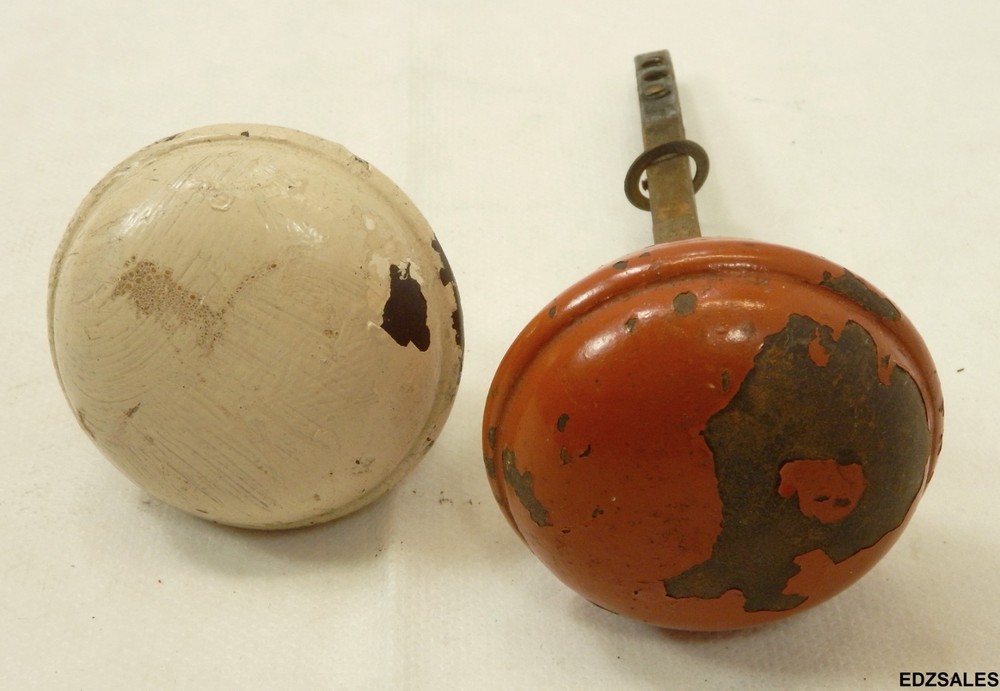 Vintage Round Door Knobs w/ Mortise Lockset Skeleton Key