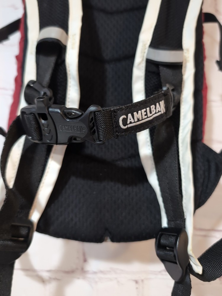 Camelback Mini Mule Hydration Backpack Red White Flames Hiking NO BLADDER