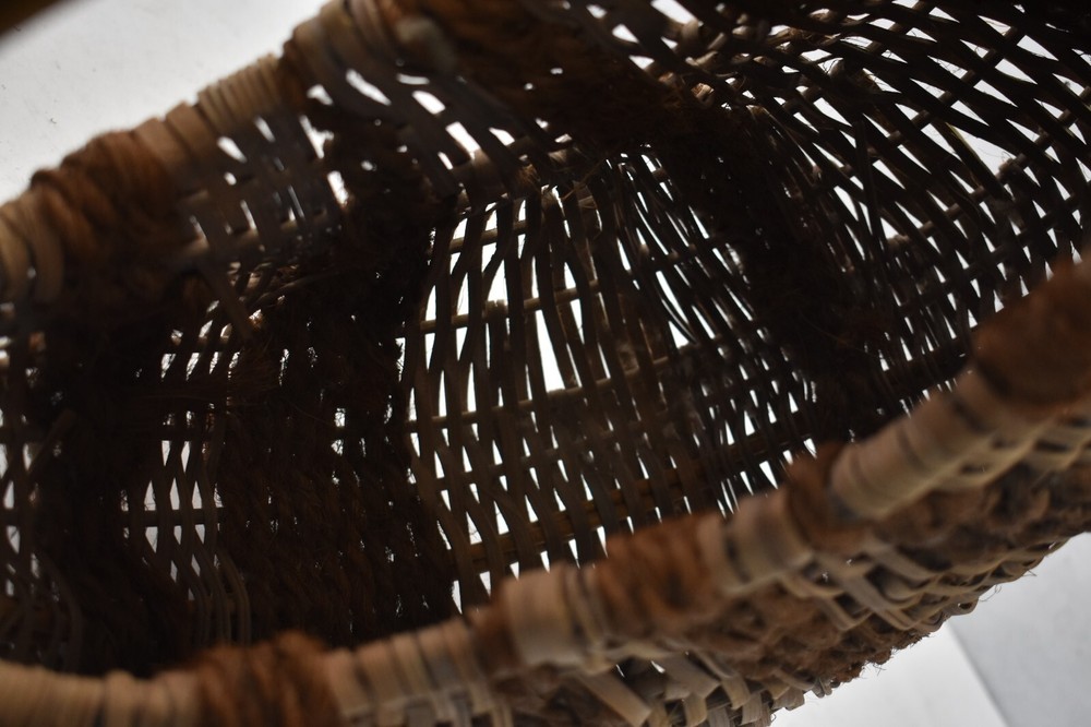 Woven Basket Accessory Weave One Handle Half-Circle Design 14" W x 11"