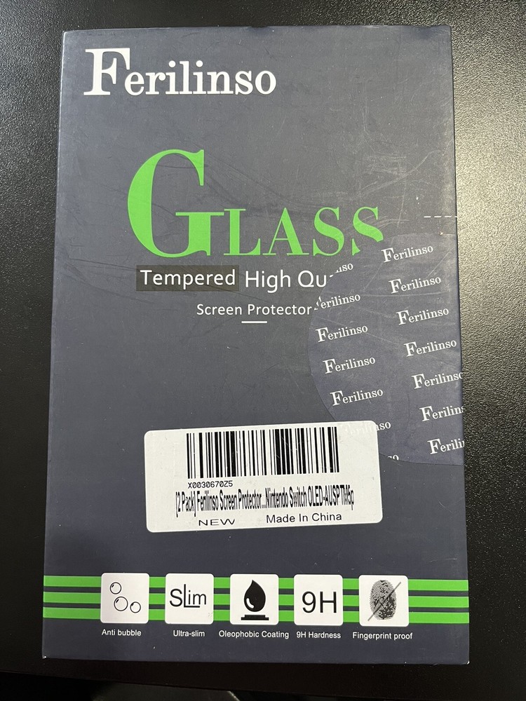 Ferilinso 2-Pack Tempered Glass Screen Protector For Nintendo Switch  - NEW