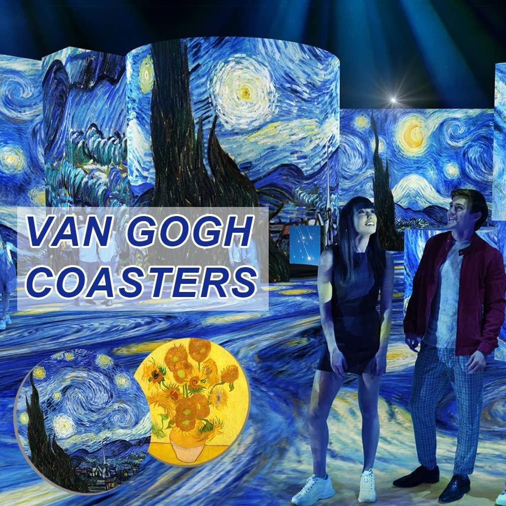 Coasters for Drinks Van Gogh Art Ceramic - Use 2 2pcs
