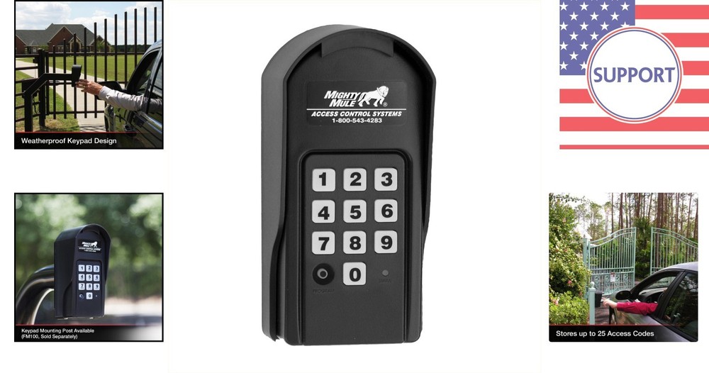 Ambidextrous Wireless Digital Keypad for Convenience - 25 Custom Codes Supported