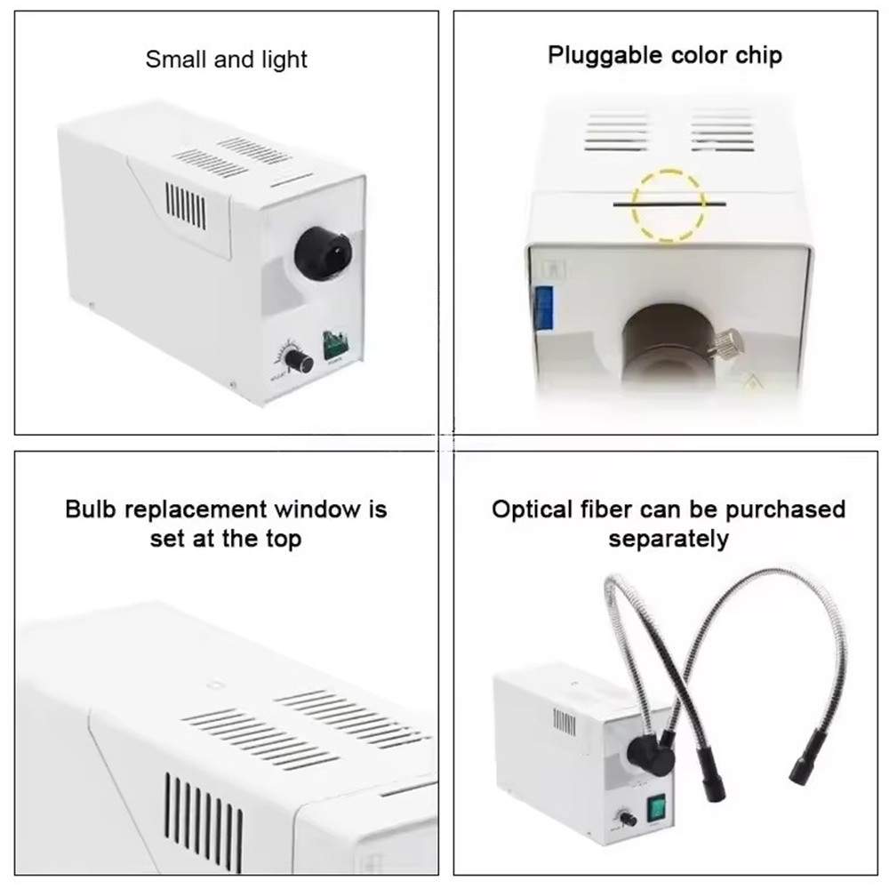 150W Single Hole Portable Halogen Cold Light Source for Microscope Endoscope