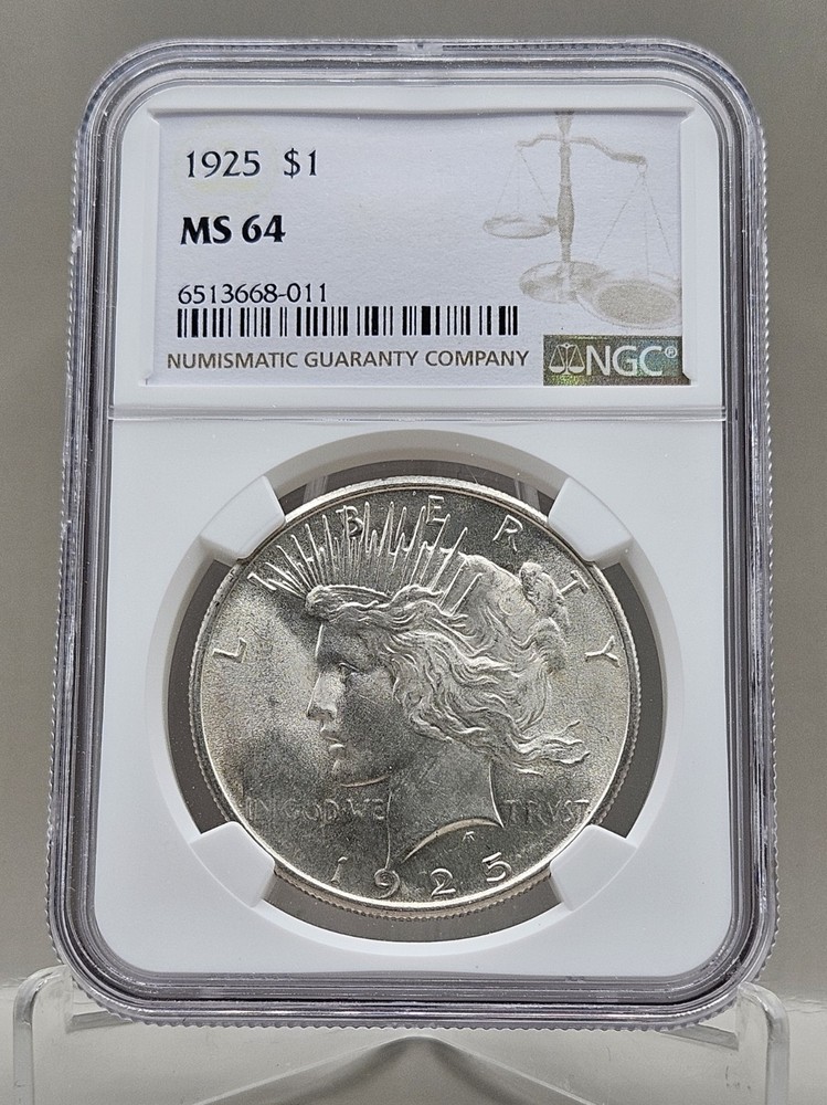 1925 Peace Silver Dollar NGC MS 64