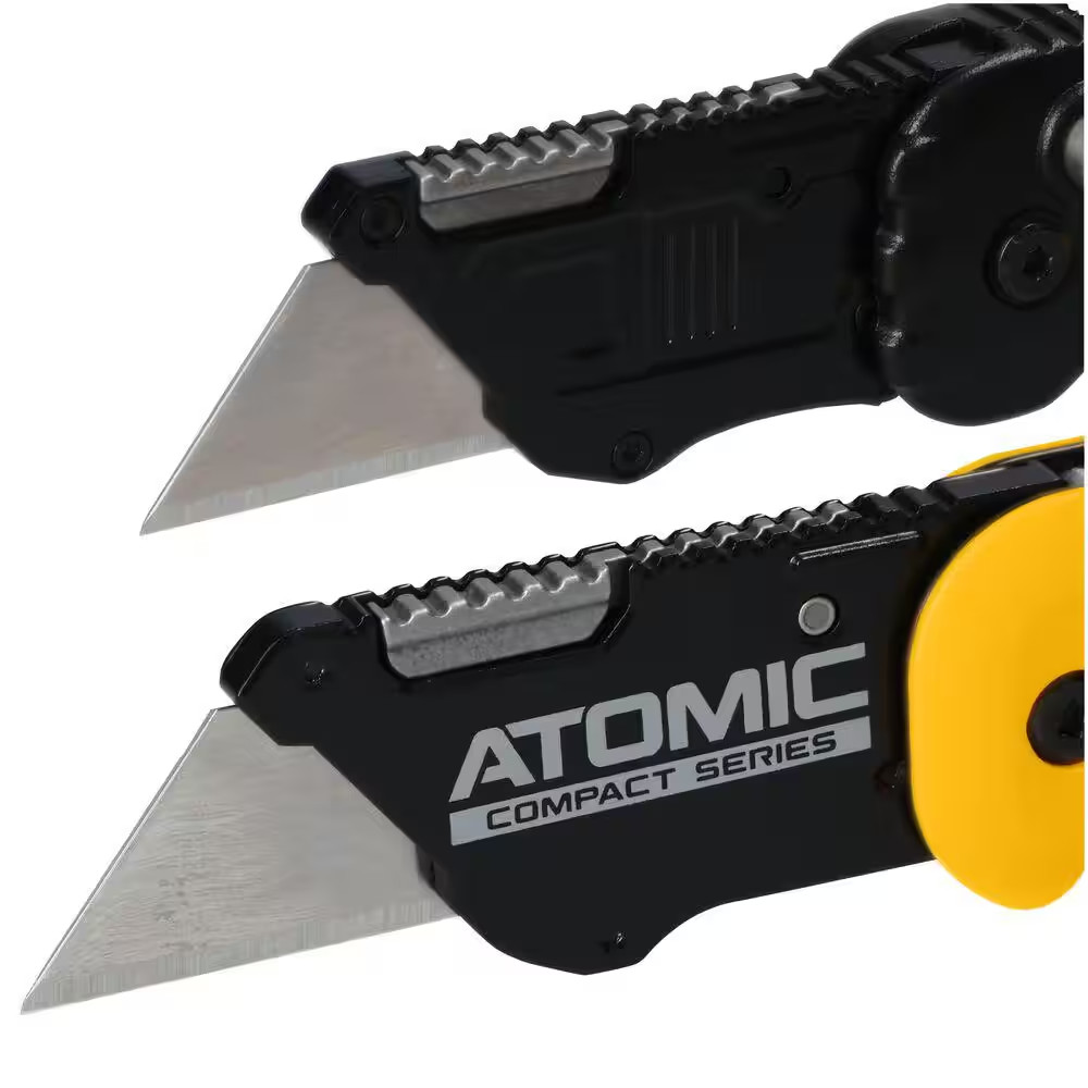 2 Pack Dewalt Durable Atomic Push and Flip Folding Utility Blade Knives