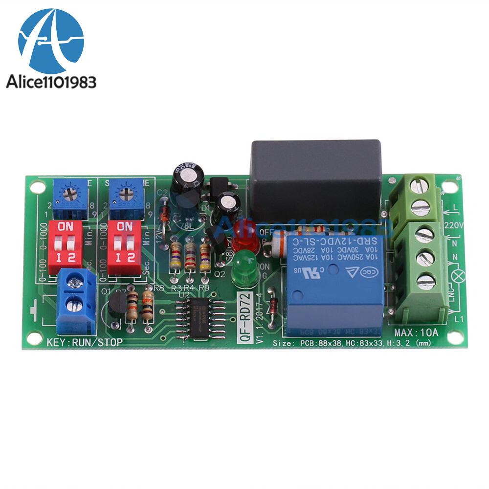 Cycle Delay AC 110V 120V 220V 230V Timing Timer Relay Switch Turn ON/OFF Module