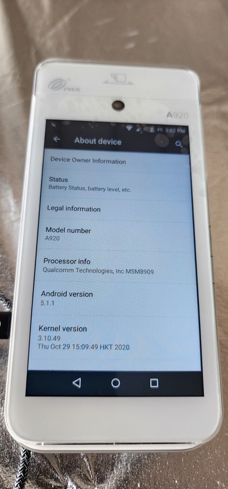PAX A920 Smart Payment Terminal Android Tested For Power Only