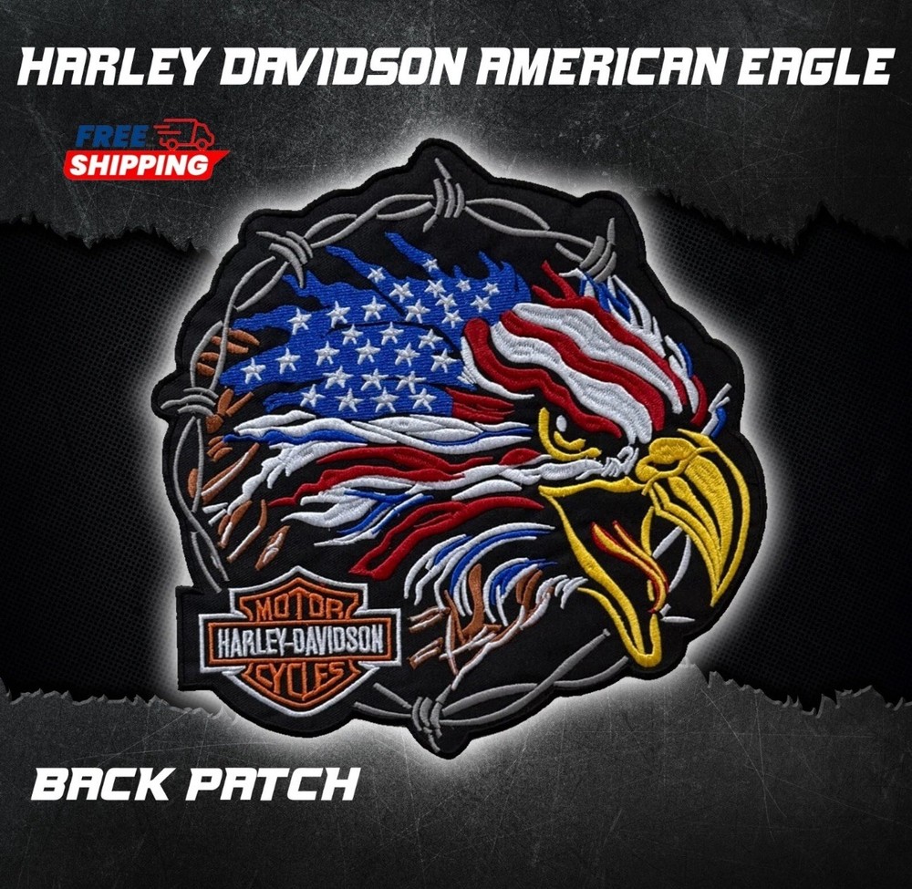 Harley - Davidson Eagle Large Patch - Motorcycle Jacket Embroidered Patch