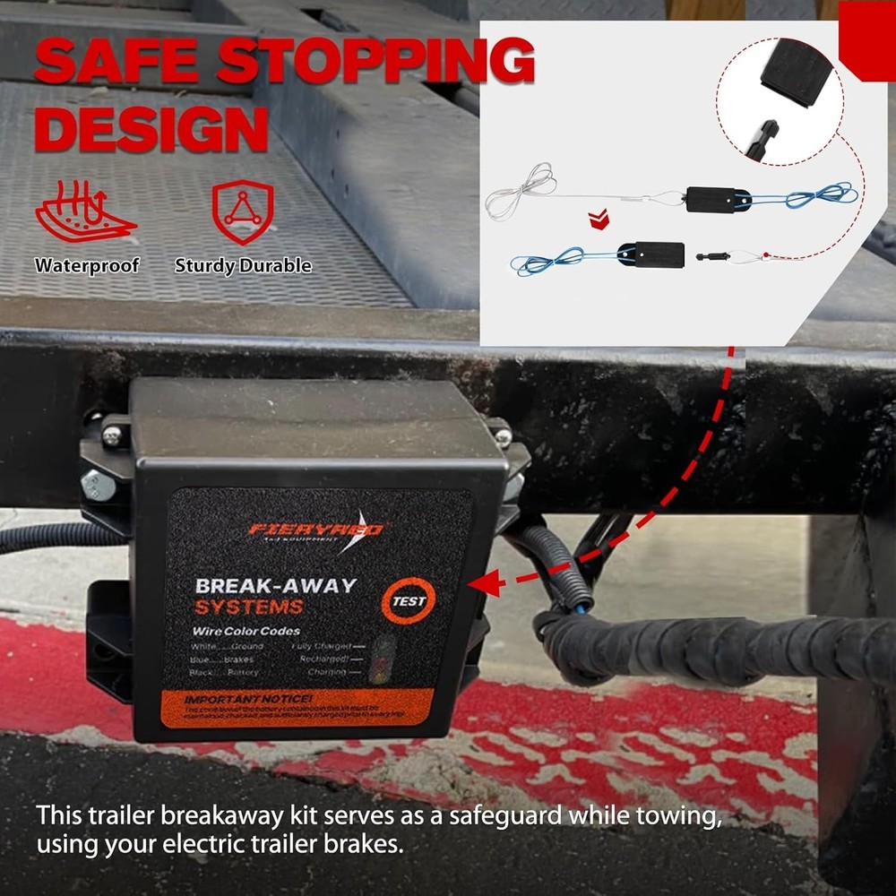 LED Trailer Breakaway Kit with Battery & Switch - Ultimate Safety & Reliability