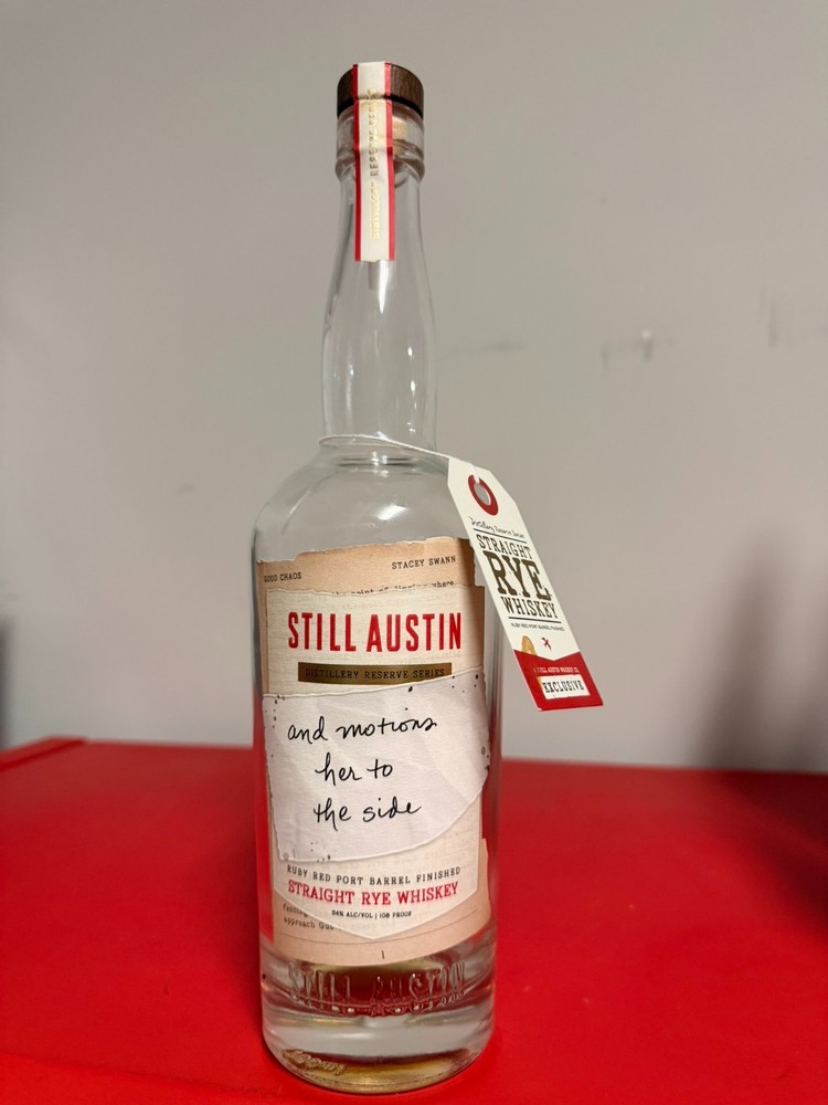 Still Austin Ruby Red Empty Bourbon Bottle Stacey Swann Artwork Rare!!