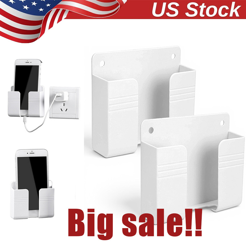 1-10x Holder Wall Mounted Mobile Phone Charging Organizer Storage Box Stand Rack