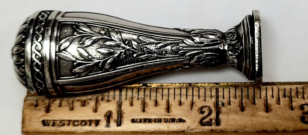 Antique Solid Silver 80% Hand Seal Stamp Unused