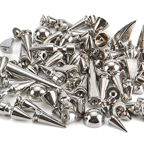 80 Sets Mixed Shape Spikes and Studs Assorted Sizes Spike Studs for Clothing ...