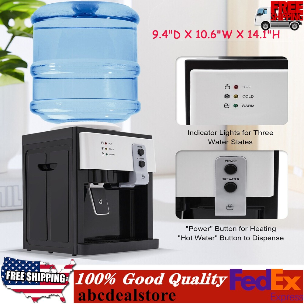 5 Gallon Top Loading Water Cooler Dispenser Countertop Hot+Cold Drinking Machine