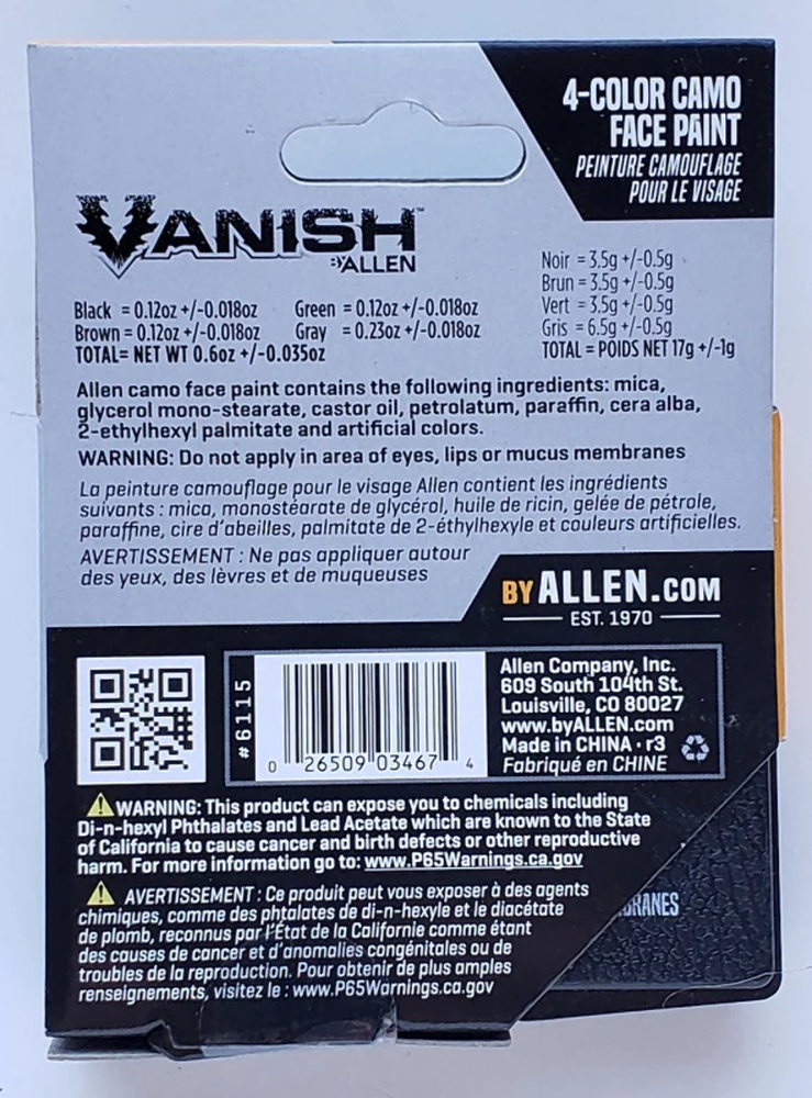 Allen Vanish Camo Face Paint