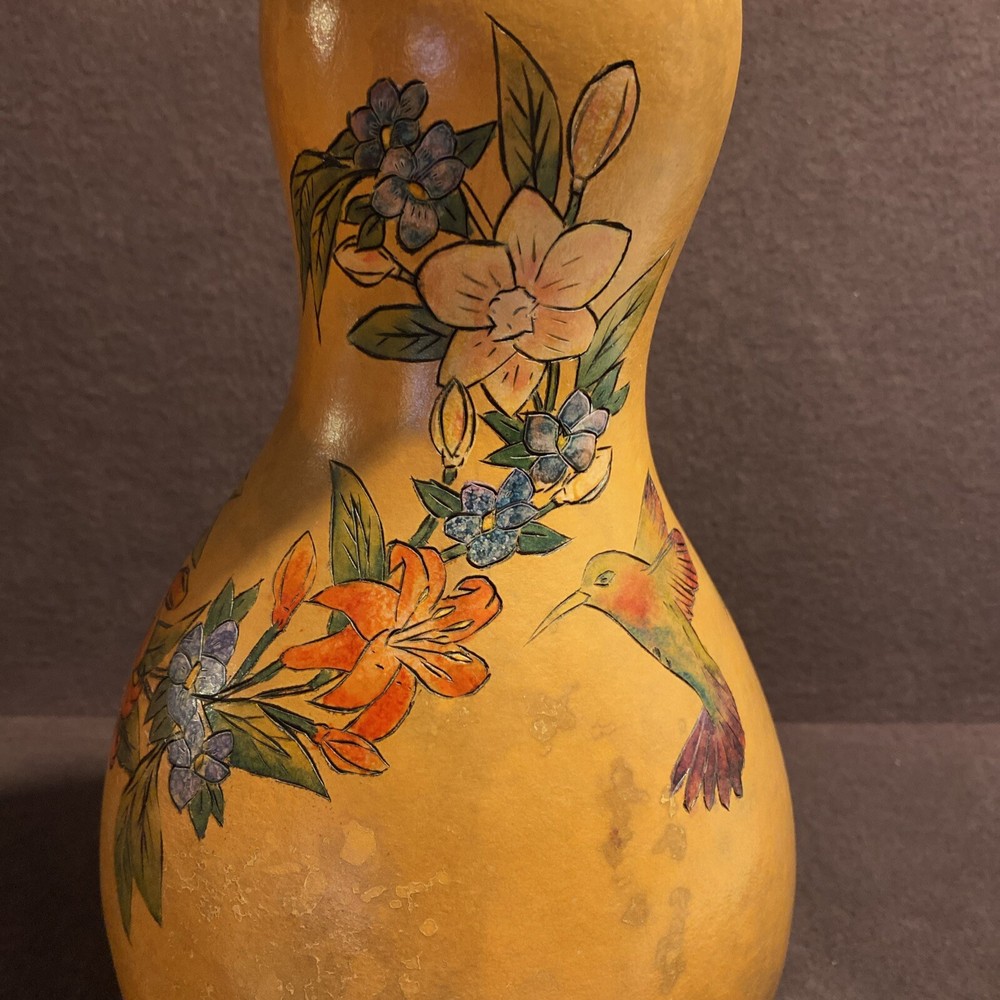 Gourd large signed Hand Painted Vintage