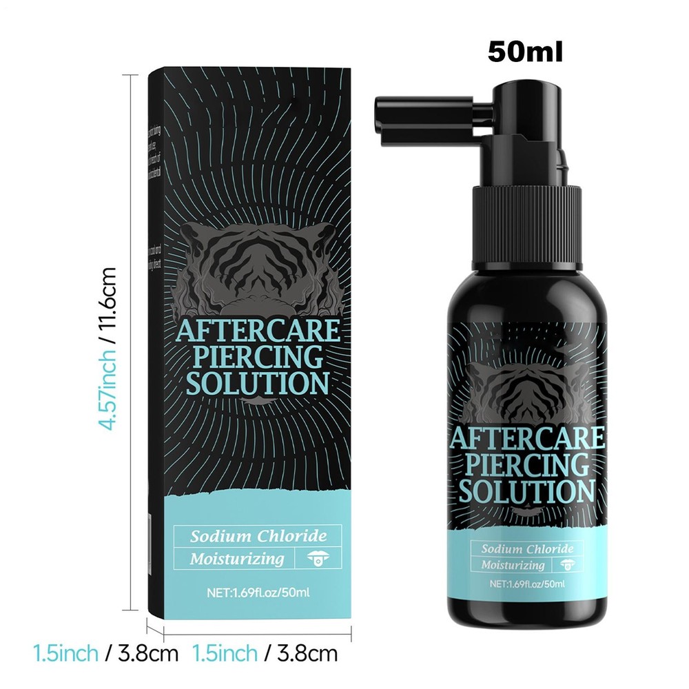 50ml Piercing Cleaning Solution - Saline Solution Piercing Aftercare For Ear Pie