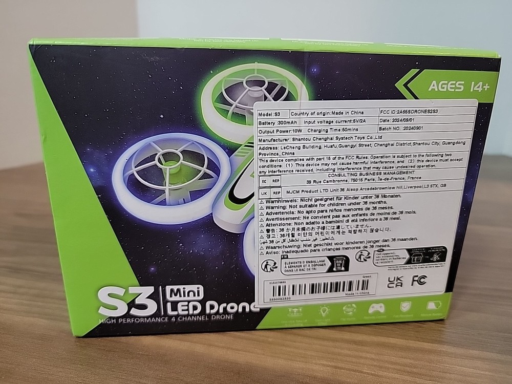 S3 LED Mini Drone RC Quadcopter w/ remote Tested