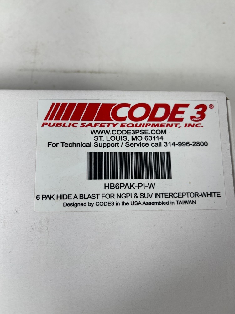 Code 3 HB6PAK-PI-W Hide-A-Blast 6-LED Lighthead White NGPI SUV Interceptor