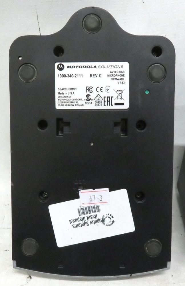 Motorola Solutions AVTec Dispatch Microphone Set * Working,, No Windscreen