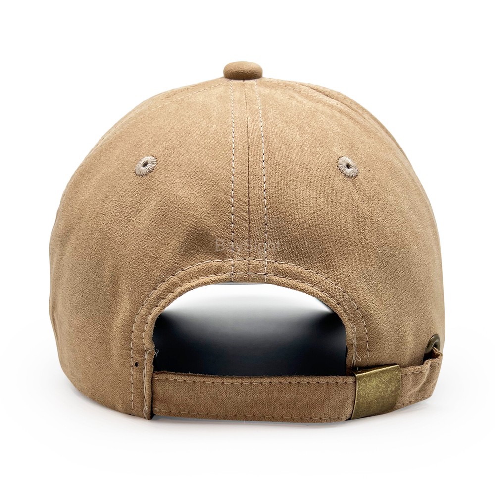 Suede Hat Baseball Cap Classic Adjustable Curved Visor Solid Plain Blank Dad Men