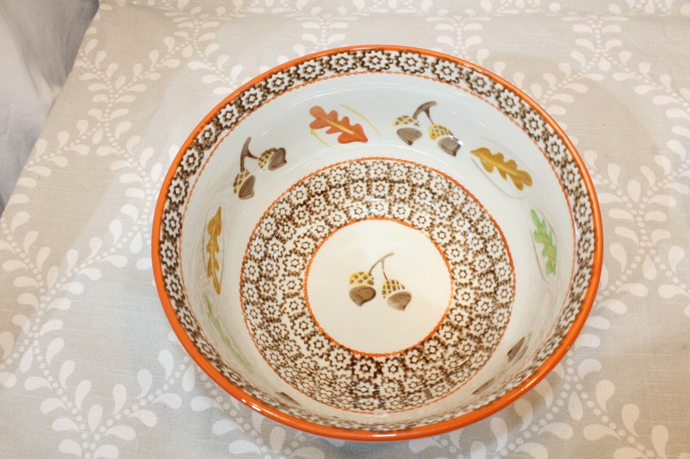 5 PC Temptations Old World Stacking Nesting Mixing Bowl Set - Fall/Autumn Acorns