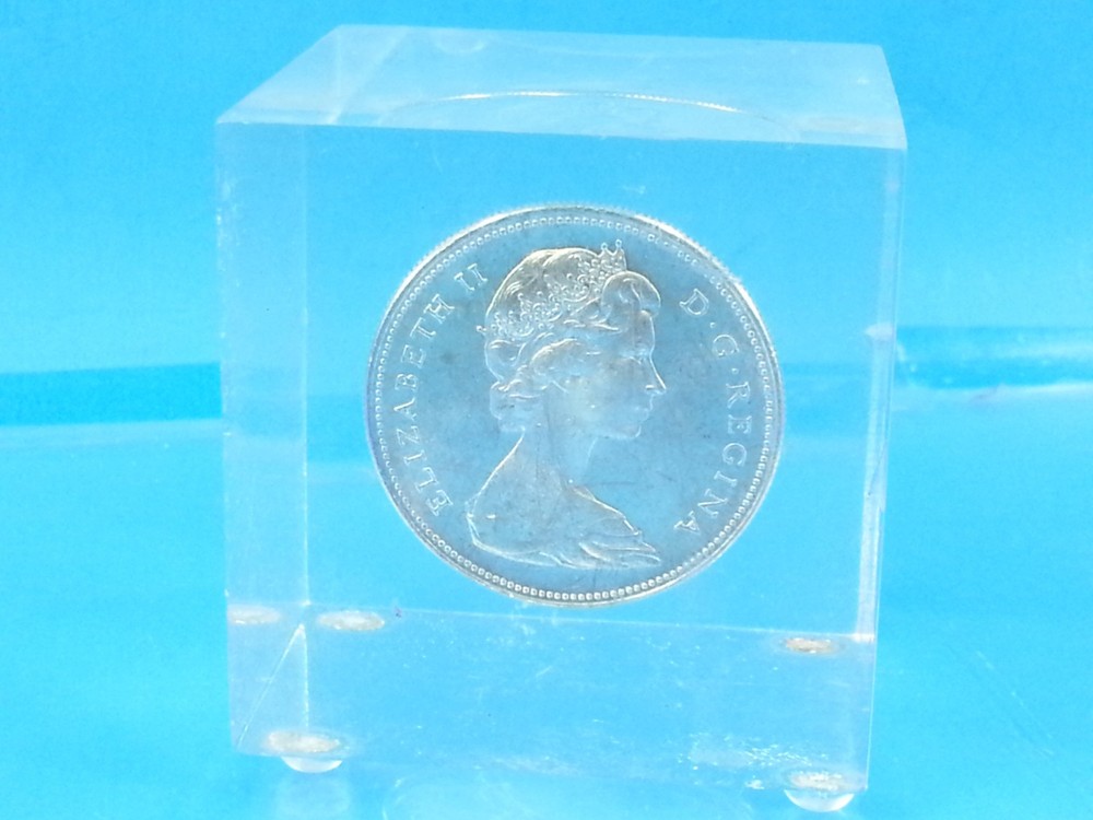 1966 Canada Silver Dollar Voyageur in Acrylic Display Cube