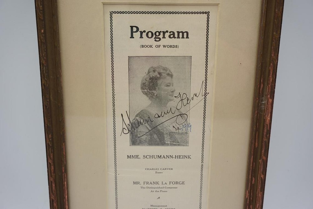 Antique Ernestine Schumann-Heink Opera Contralto Signed Program Framed