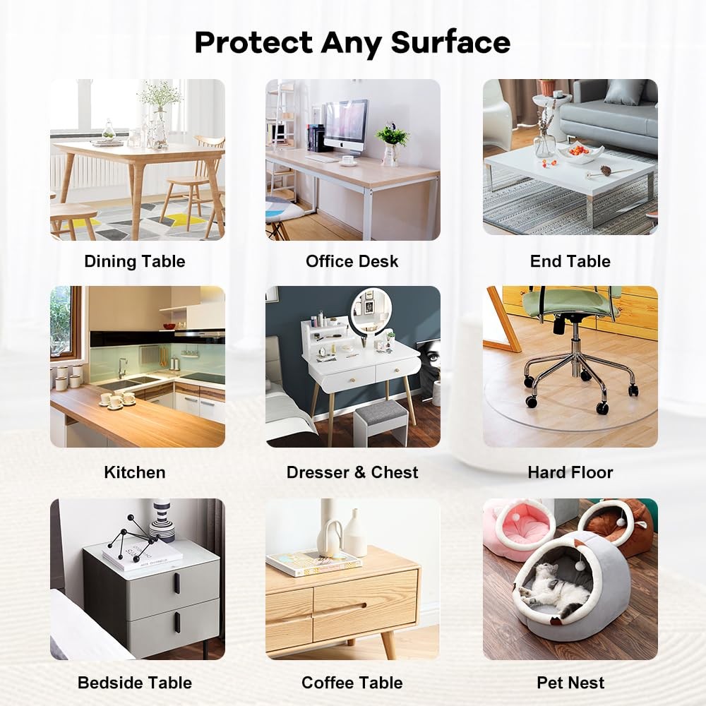 44x70 Inch Clear Plastic Dining Table Protector Transparent 44"x70",