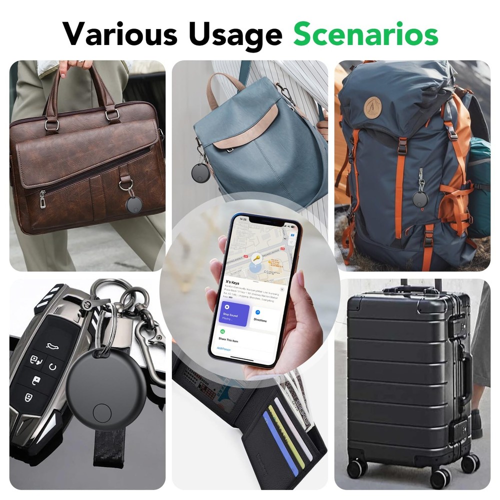 Air Tracker Tags4 Pack Smart Bluetooth Tracker, Item Finder Works with Apple ...