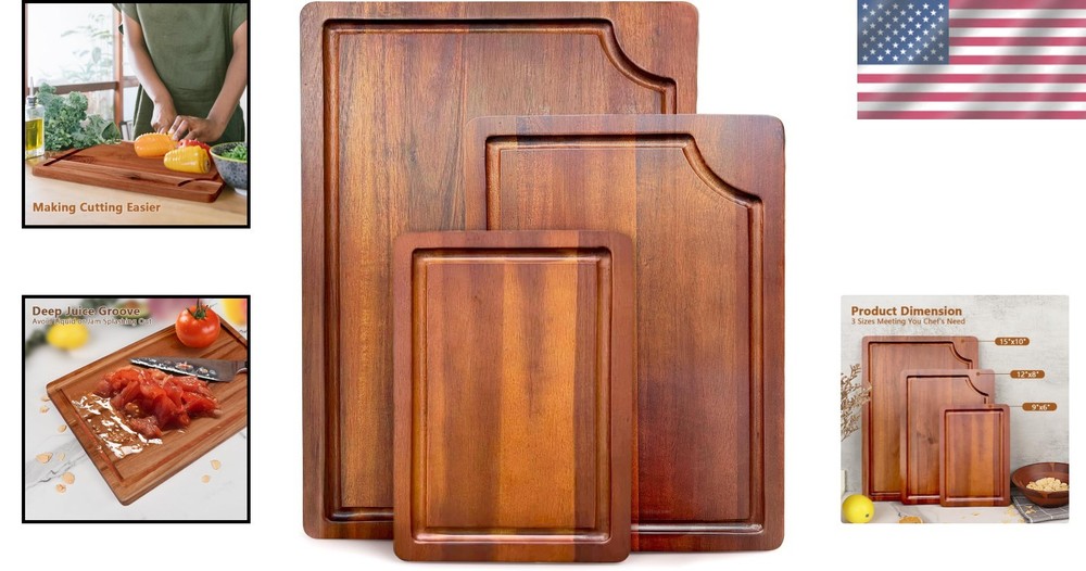 Double-Sided Acacia Wood Cutting Boards
